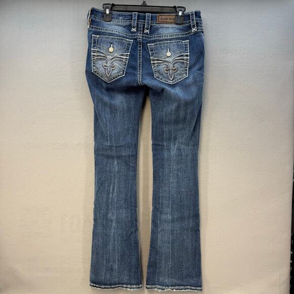 Rock Revival Jeans Women's 29 (8) Blue Celinda Boot Cut Western Blingy EUC - Picture 2 of 16